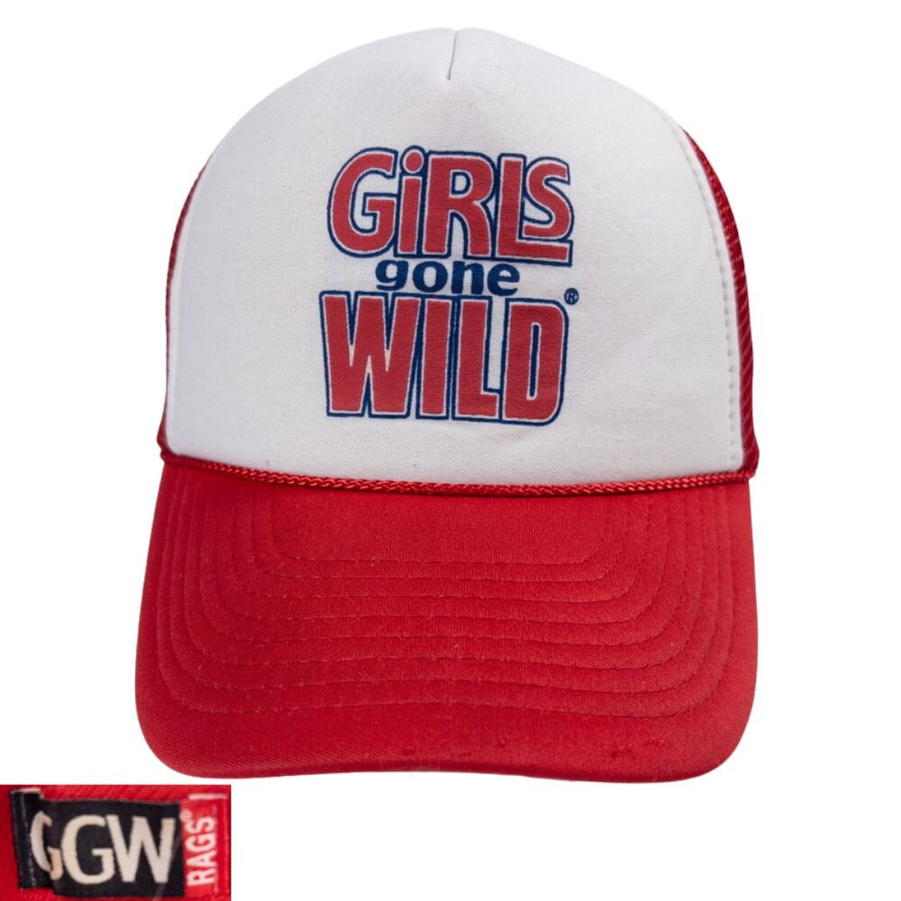 Vintage 90s Girls Gone Wild Trucker Hat‎ GGW Rags Red White Snapback Y2K Promo